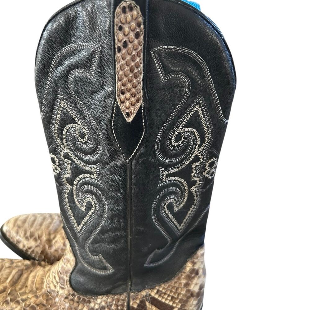 Corral Exotic Python & Leather Western Cowboy Boo… - image 4